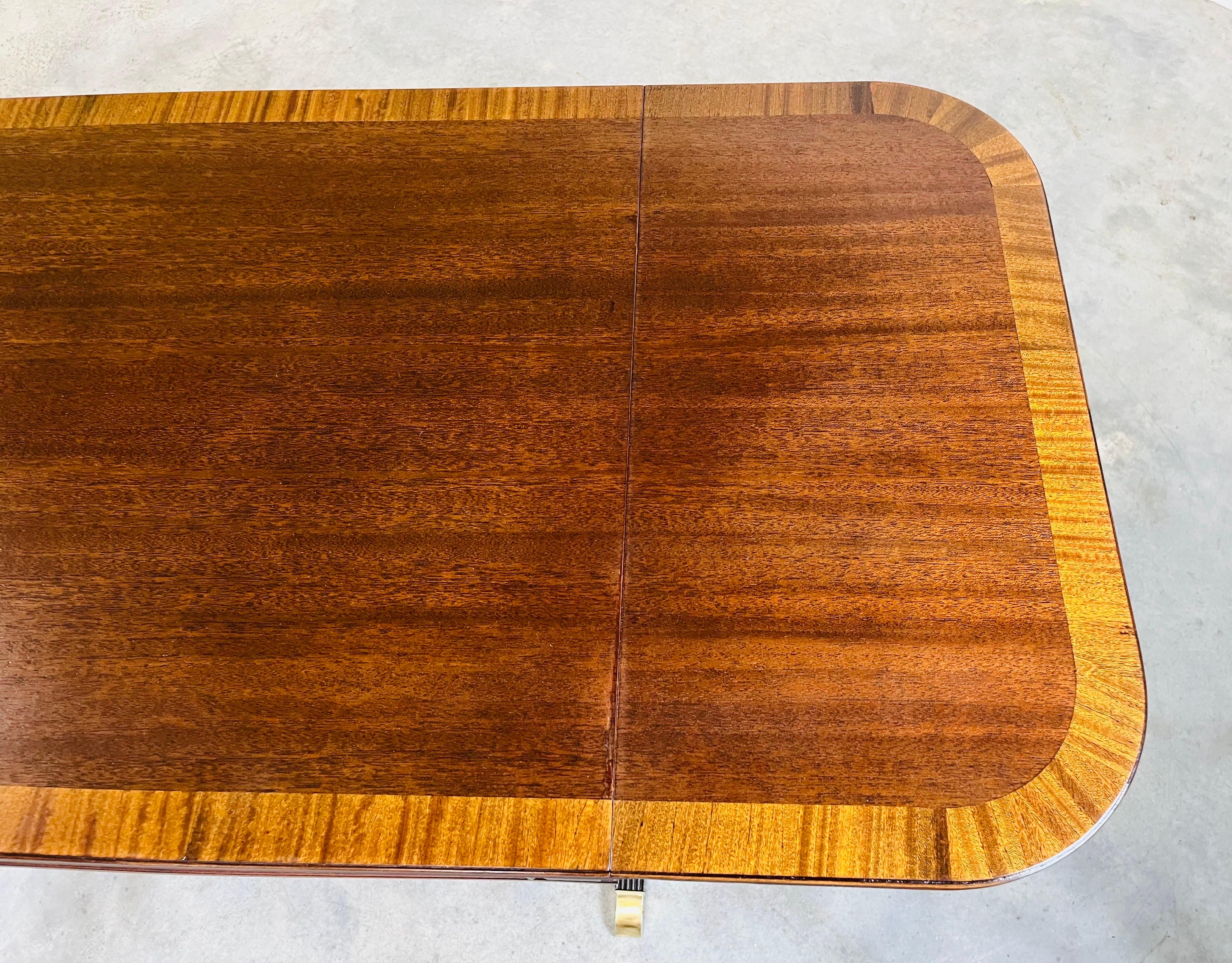 English George IV Parquetry Lyre Mahogany Regency Style Drop-Leaf Desk Table 10