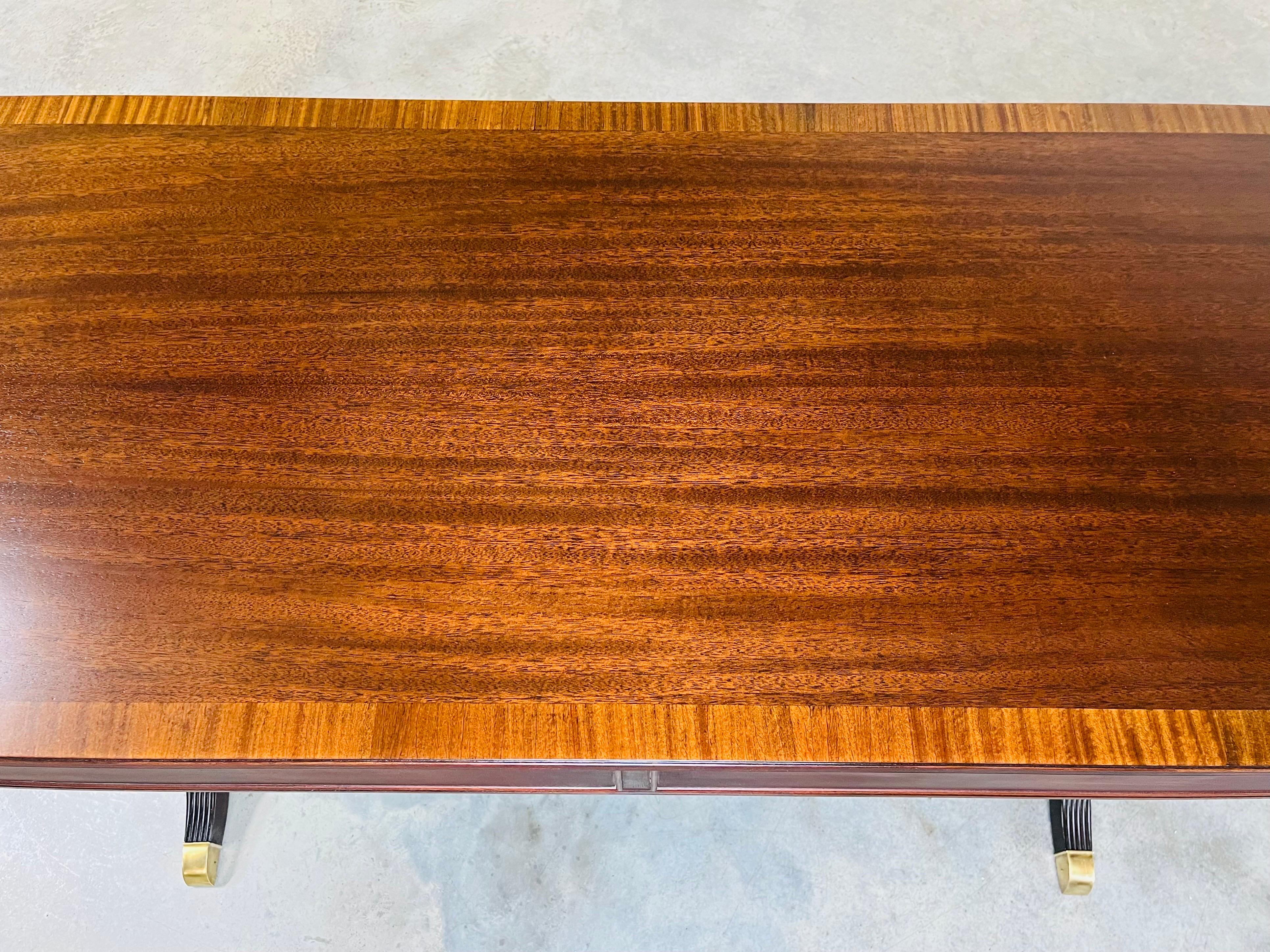 English George IV Parquetry Lyre Mahogany Regency Style Drop-Leaf Desk Table 11