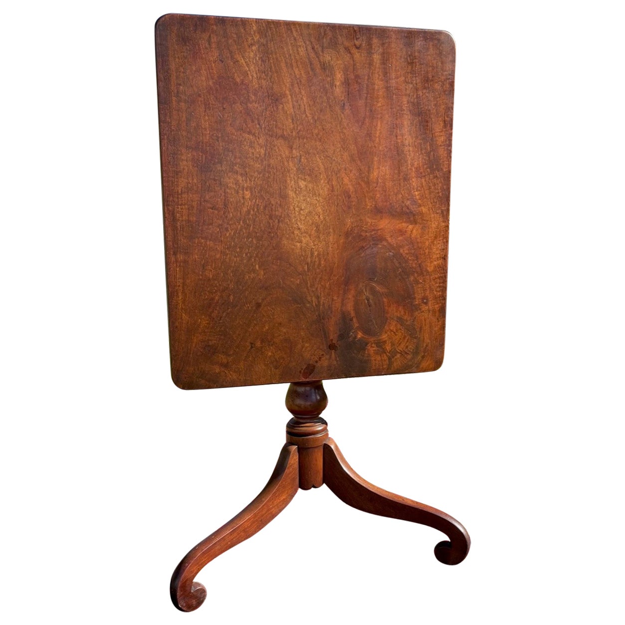 English George ll Mahogany Rectangular Tripod Tilt Top Tea Table C.1790