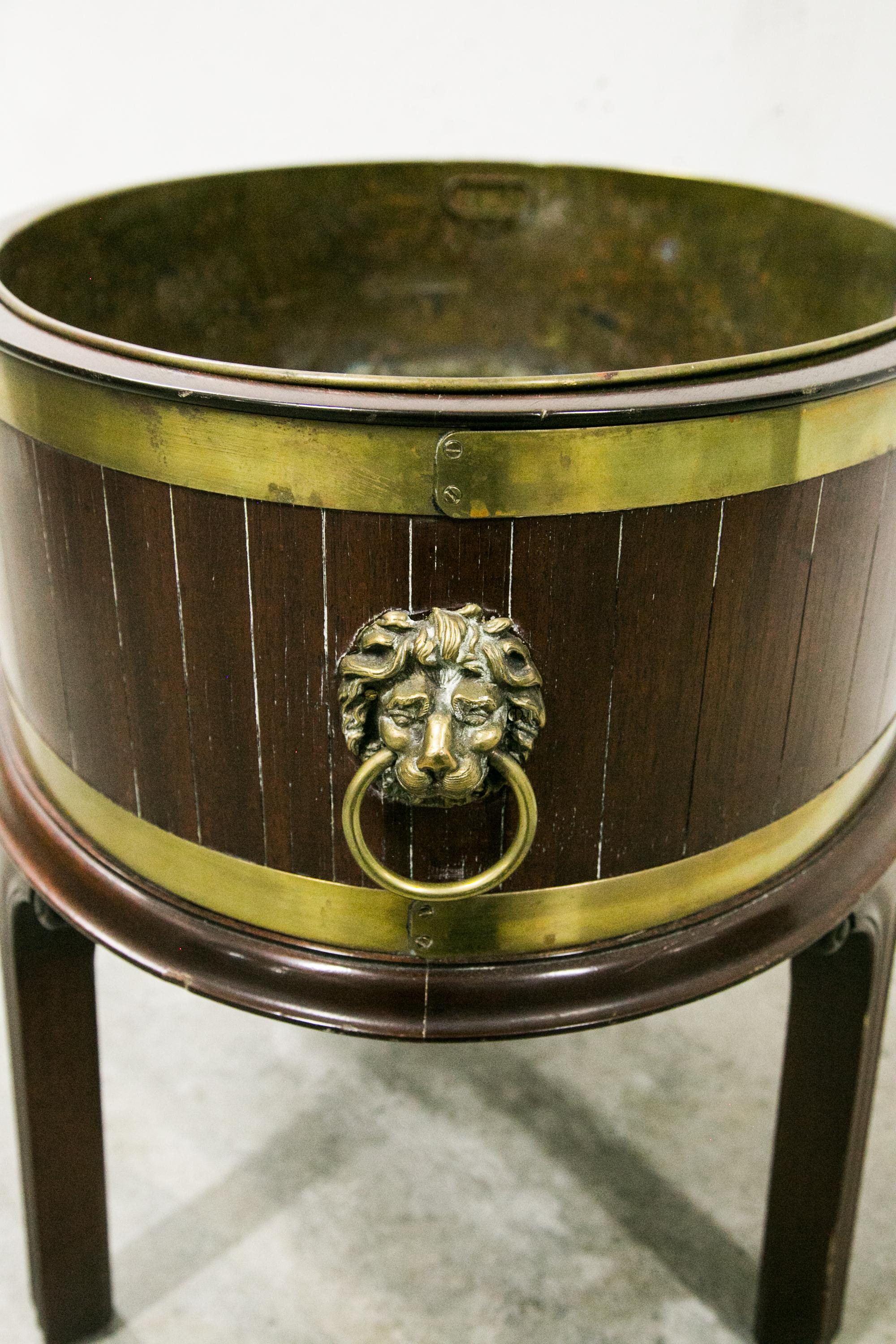 20th Century English George lll Style Brass Bound Wine Cooler