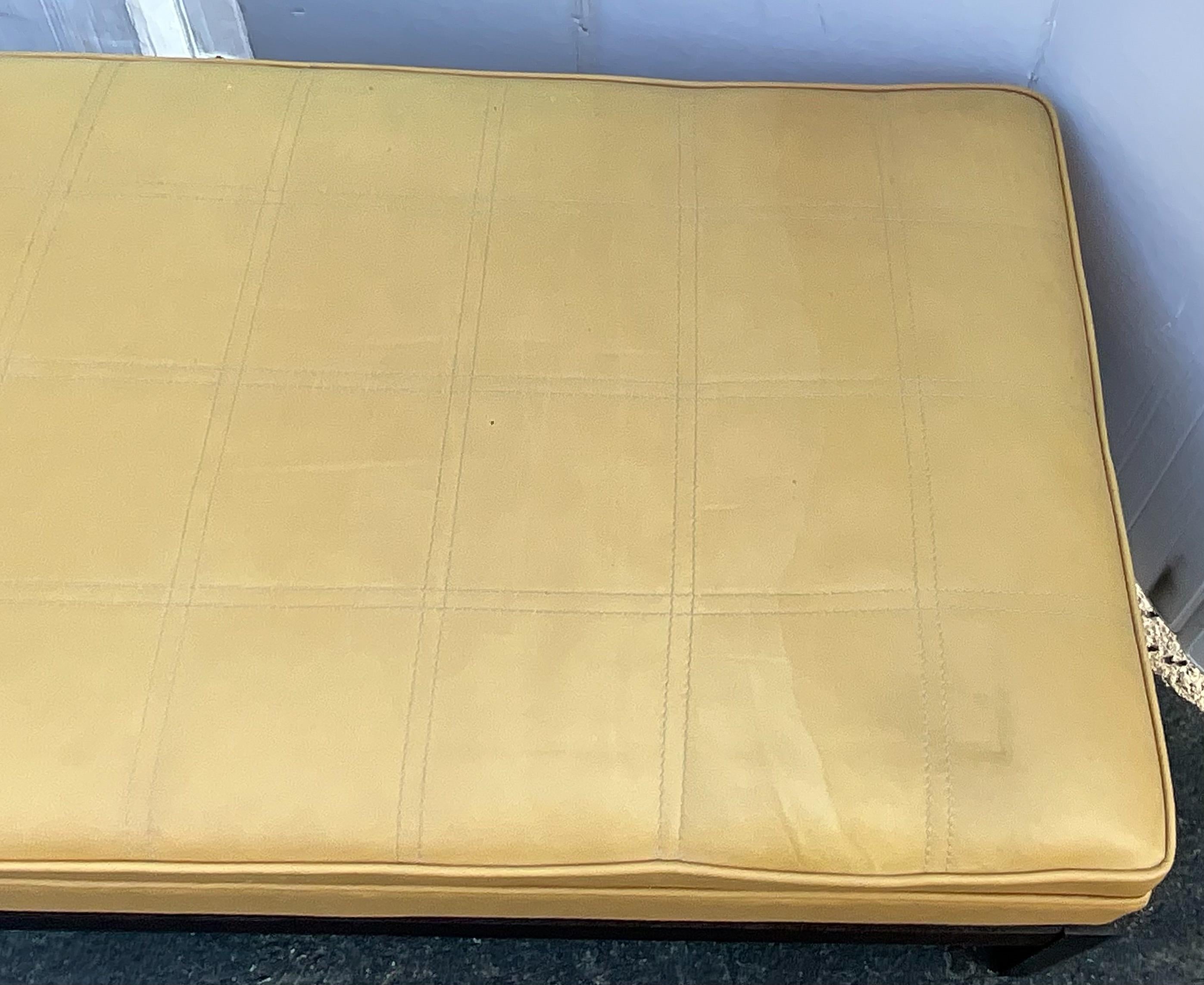 English George Smith Modern Leather Upholstered Ottoman / Coffee Table In Good Condition For Sale In Kennesaw, GA