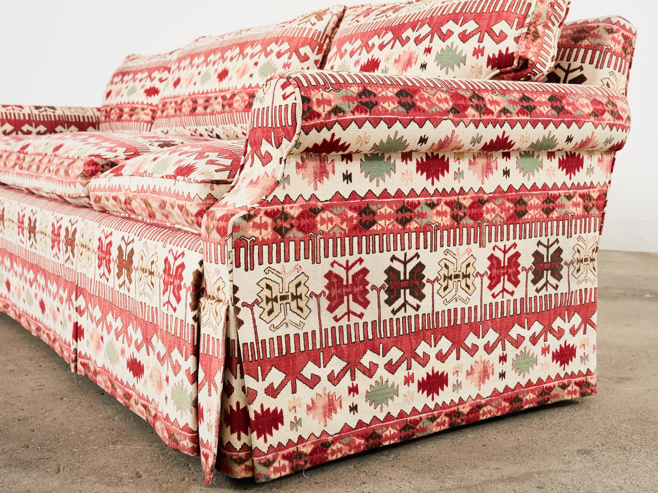 English George Smith Style Kilim Design Upholstered Sofa For Sale 10