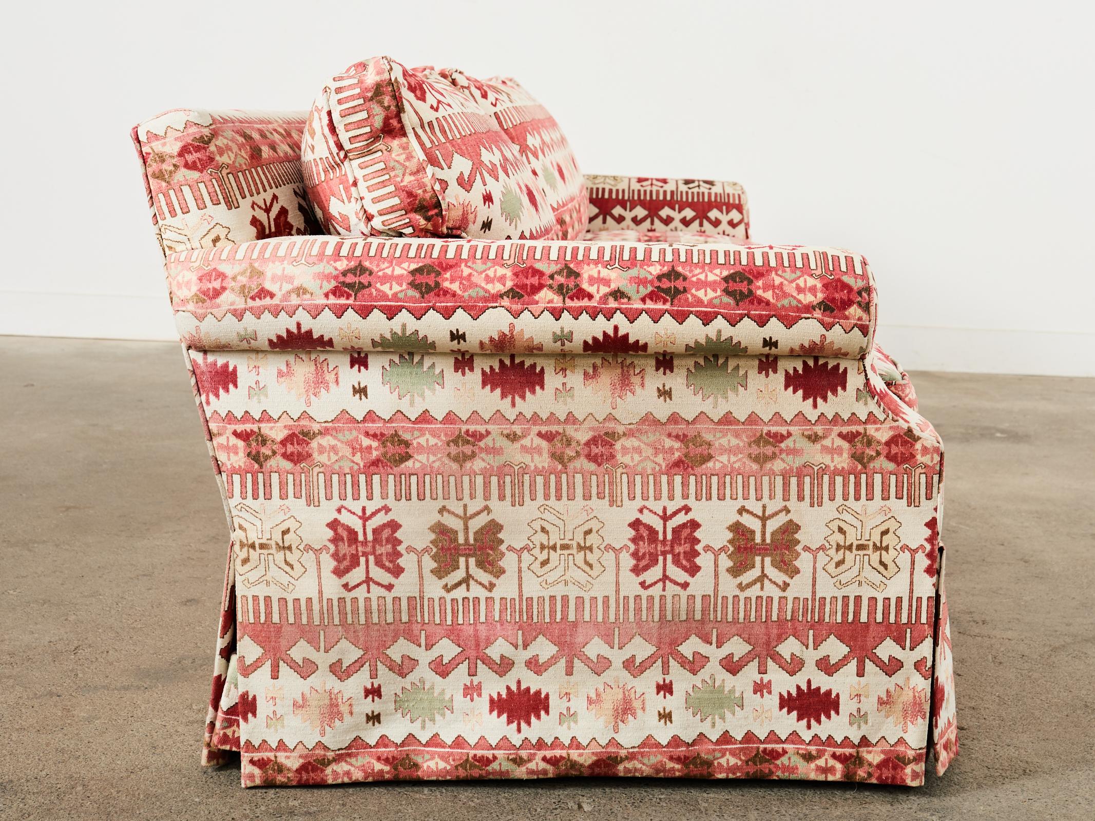 English George Smith Style Kilim Design Upholstered Sofa For Sale 12