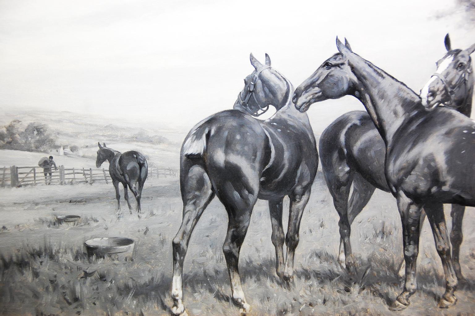 English original oil on canvas in grisaille 