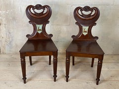 English Georgian Armorial Hall Chairs Attributed to Gillows, Circa 1810