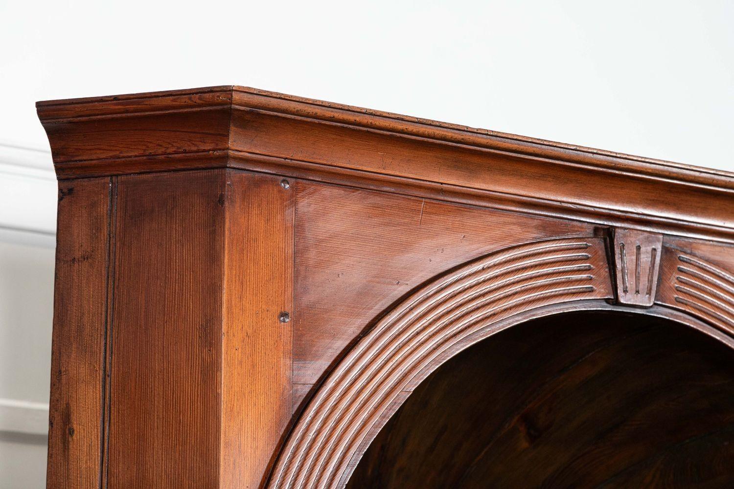 English Georgian Barrel Back Pine Corner Cabinet For Sale 9