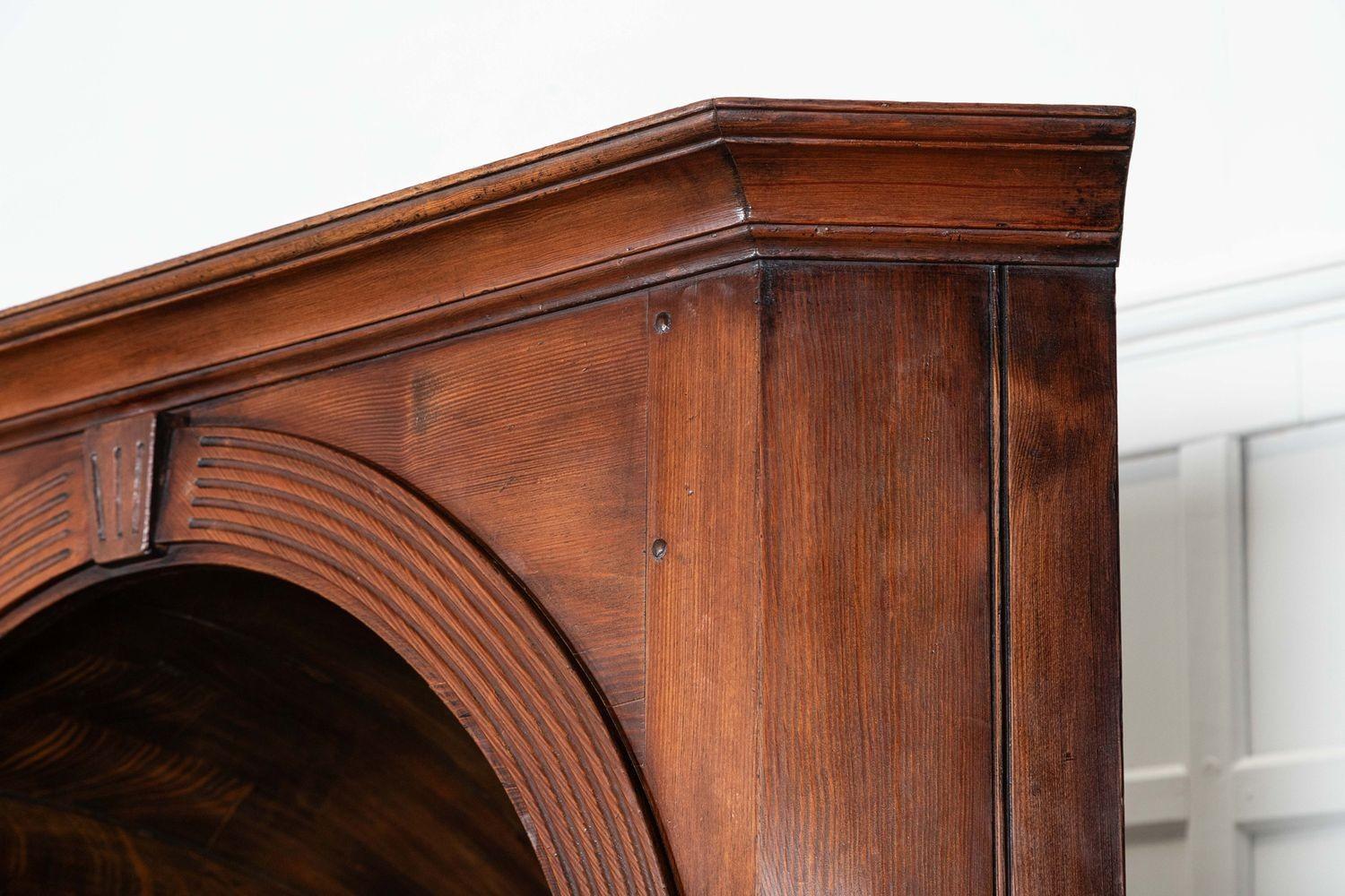English Georgian Barrel Back Pine Corner Cabinet For Sale 11