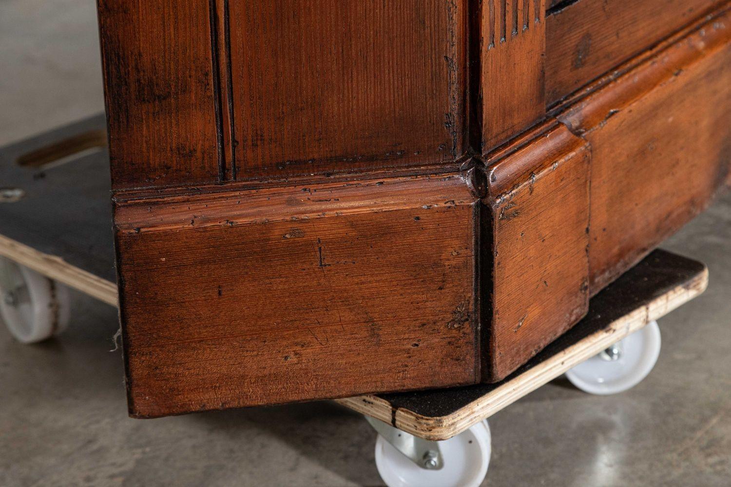 English Georgian Barrel Back Pine Corner Cabinet For Sale 12