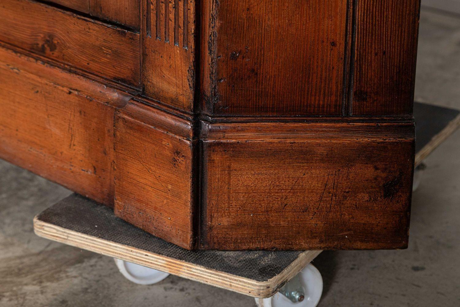 English Georgian Barrel Back Pine Corner Cabinet For Sale 13