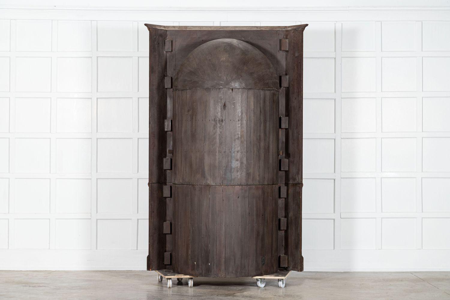 English Georgian Barrel Back Pine Corner Cabinet For Sale 15