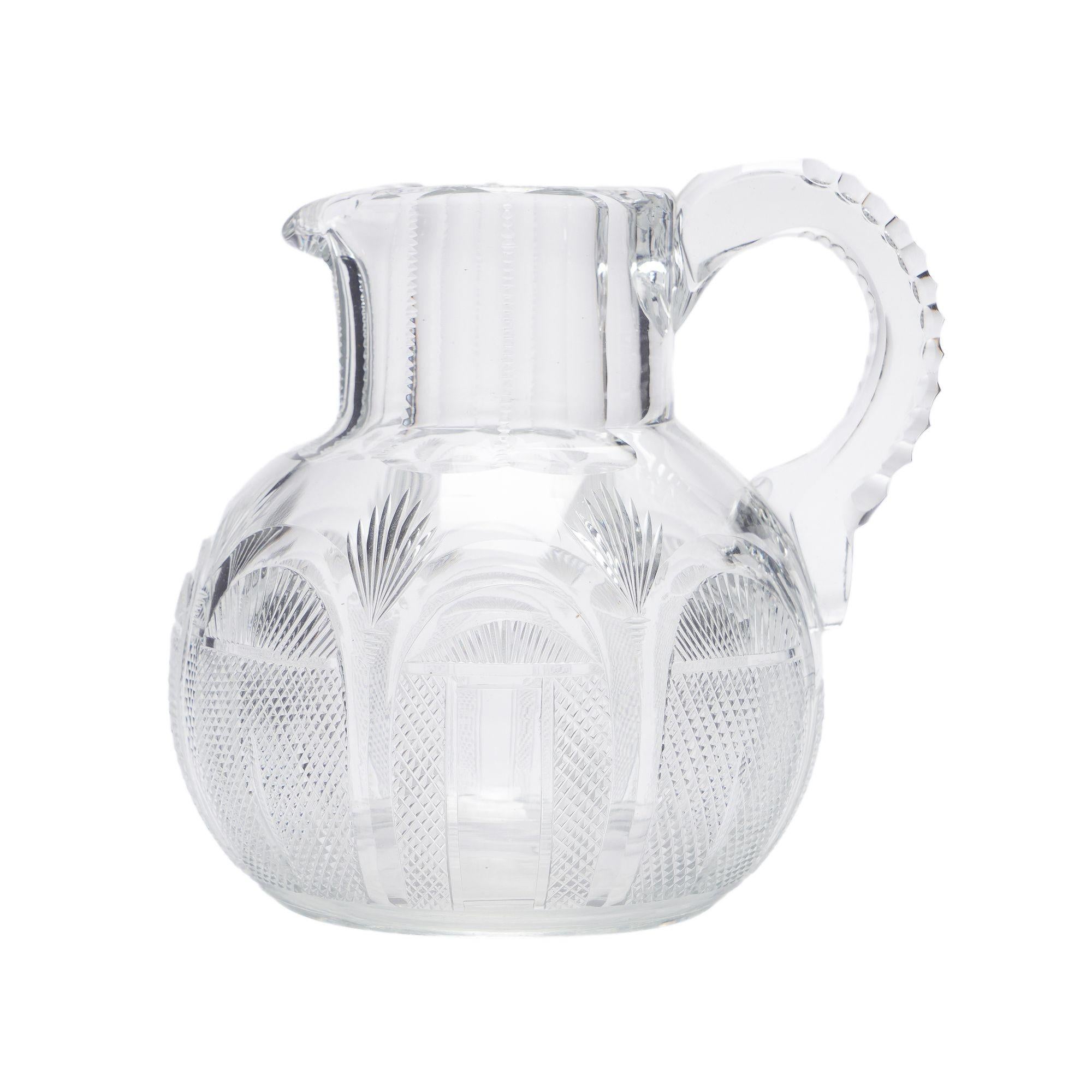 English Georgian blown and cut glass water/whiskey jug, c. 1830 For Sale 3