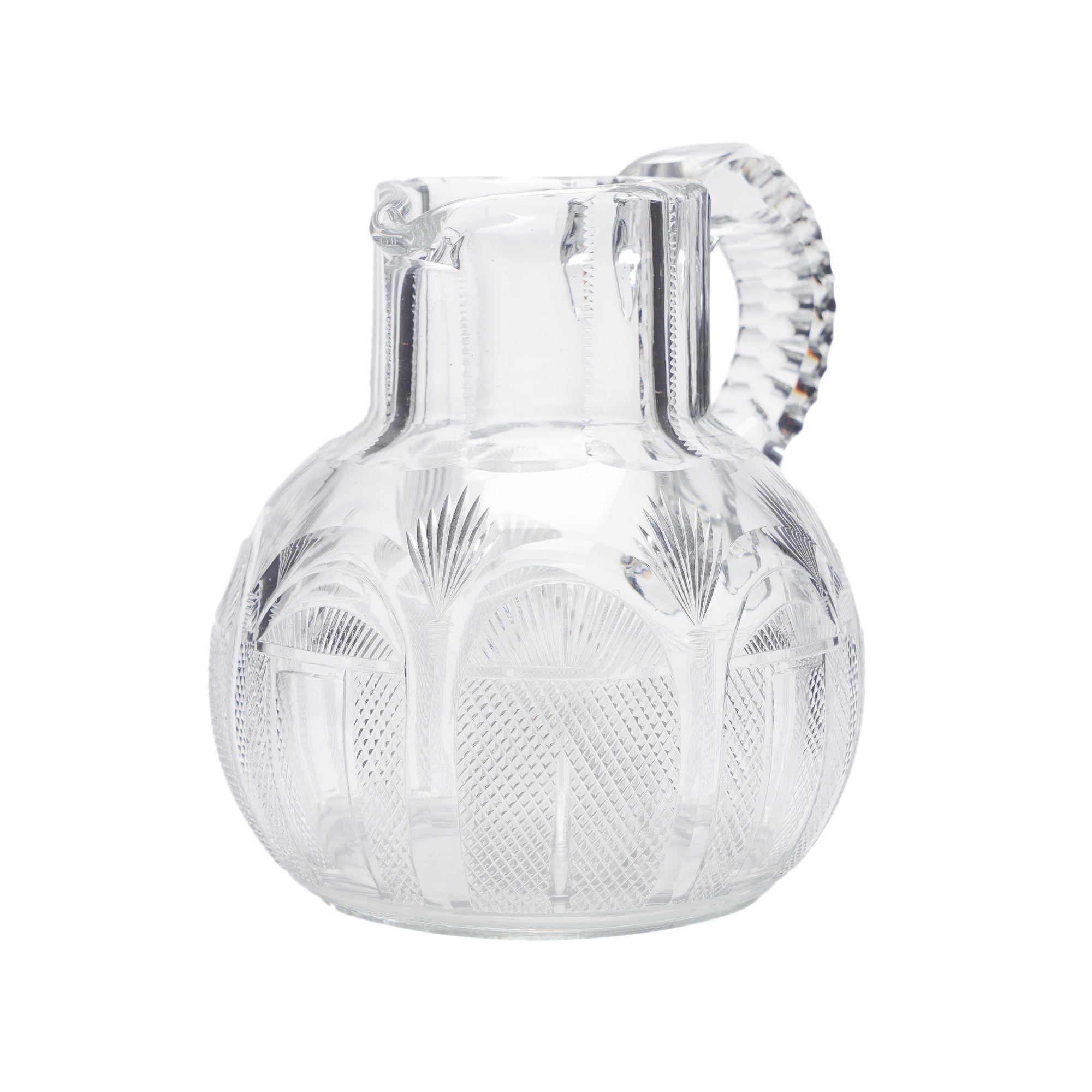 William IV English Georgian blown and cut glass water/whiskey jug, c. 1830 For Sale