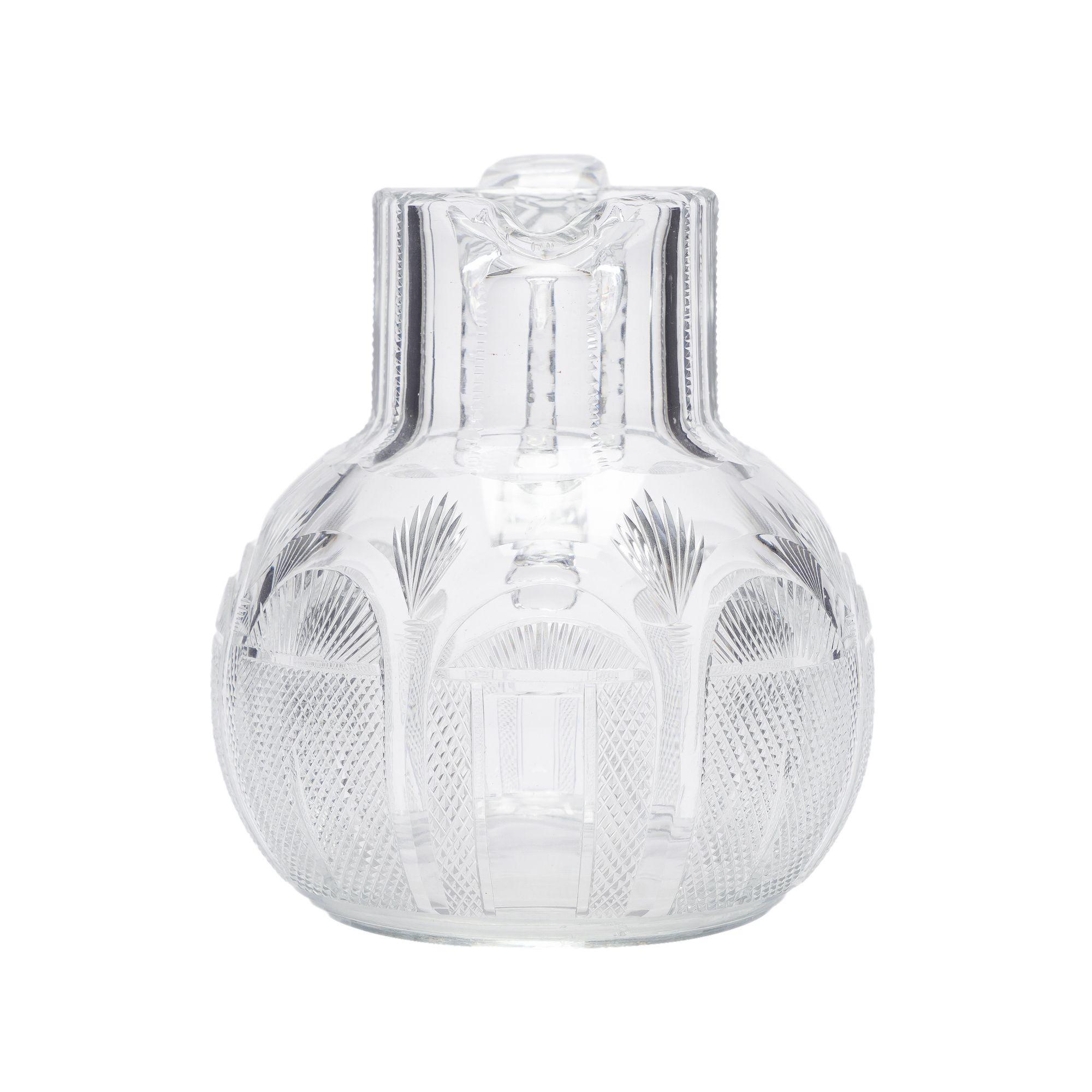 British English Georgian blown and cut glass water/whiskey jug, c. 1830 For Sale