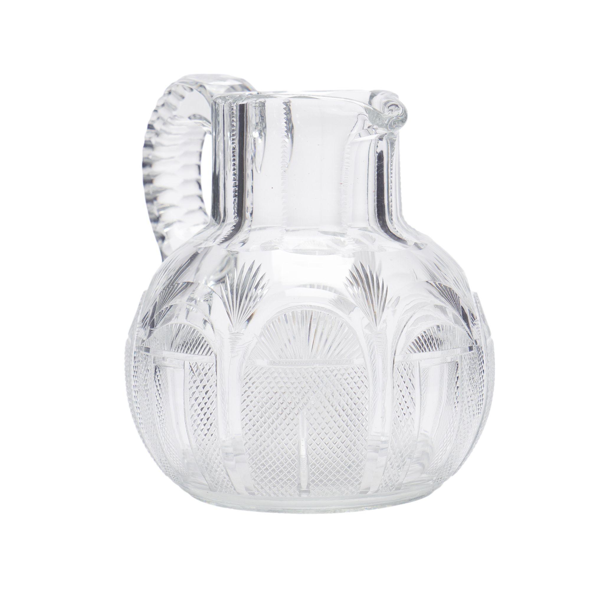 English Georgian blown and cut glass water/whiskey jug, c. 1830 In Good Condition For Sale In Kenilworth, IL