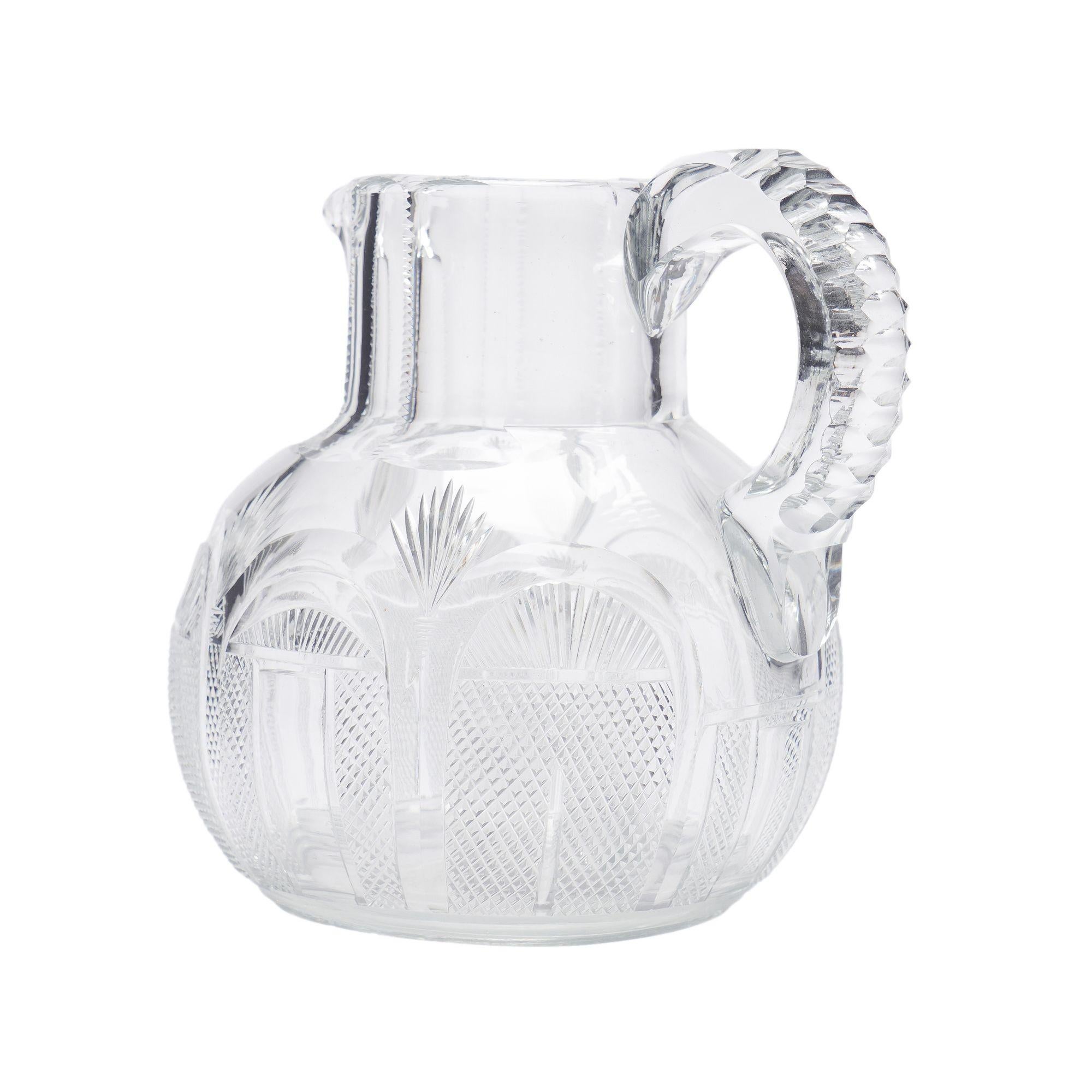 English Georgian blown and cut glass water/whiskey jug, c. 1830 For Sale 2