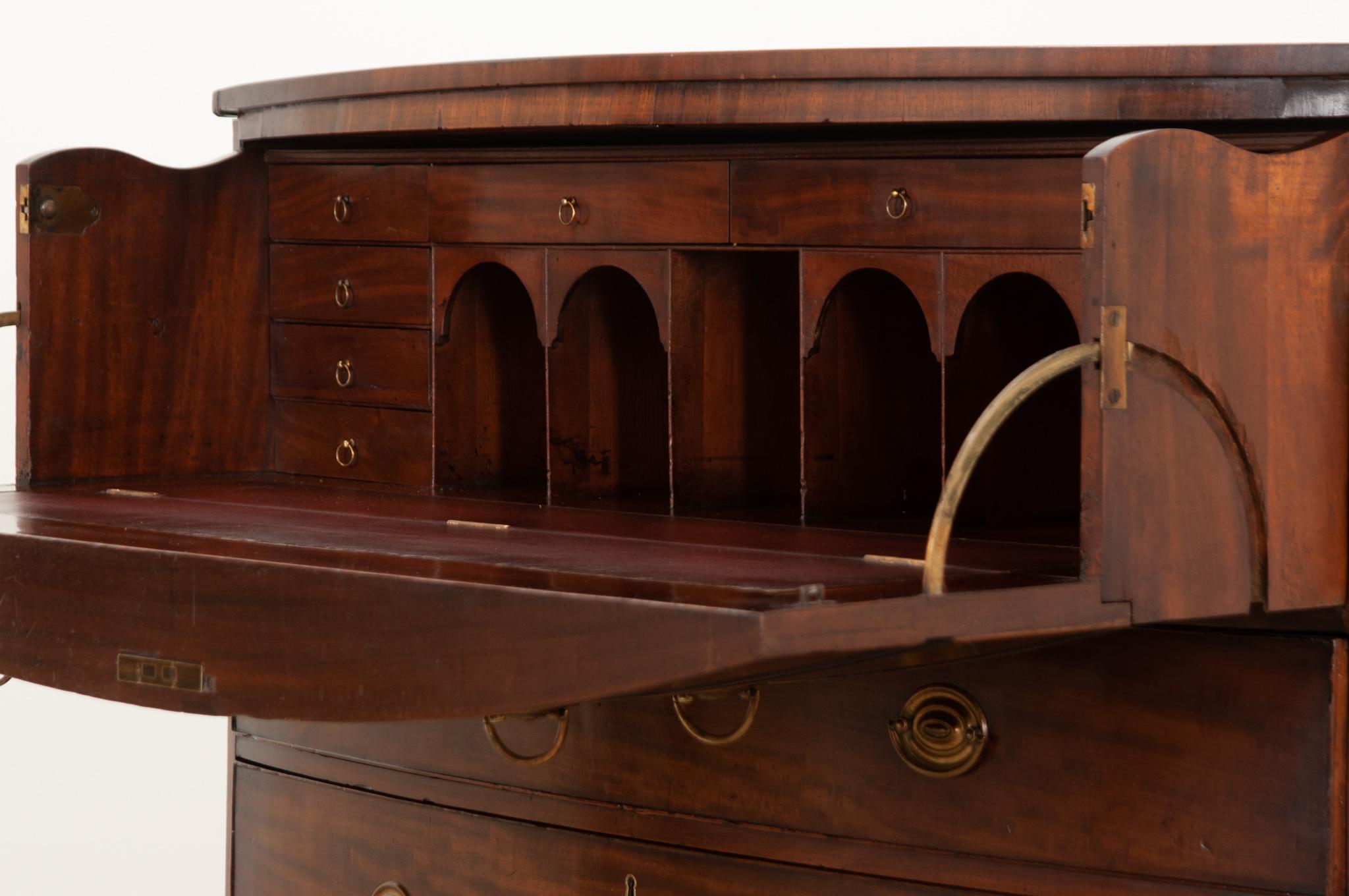 English Georgian Bow Front Chest Desk 1