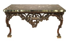 English Georgian Mahogany and Marble Top Console Table