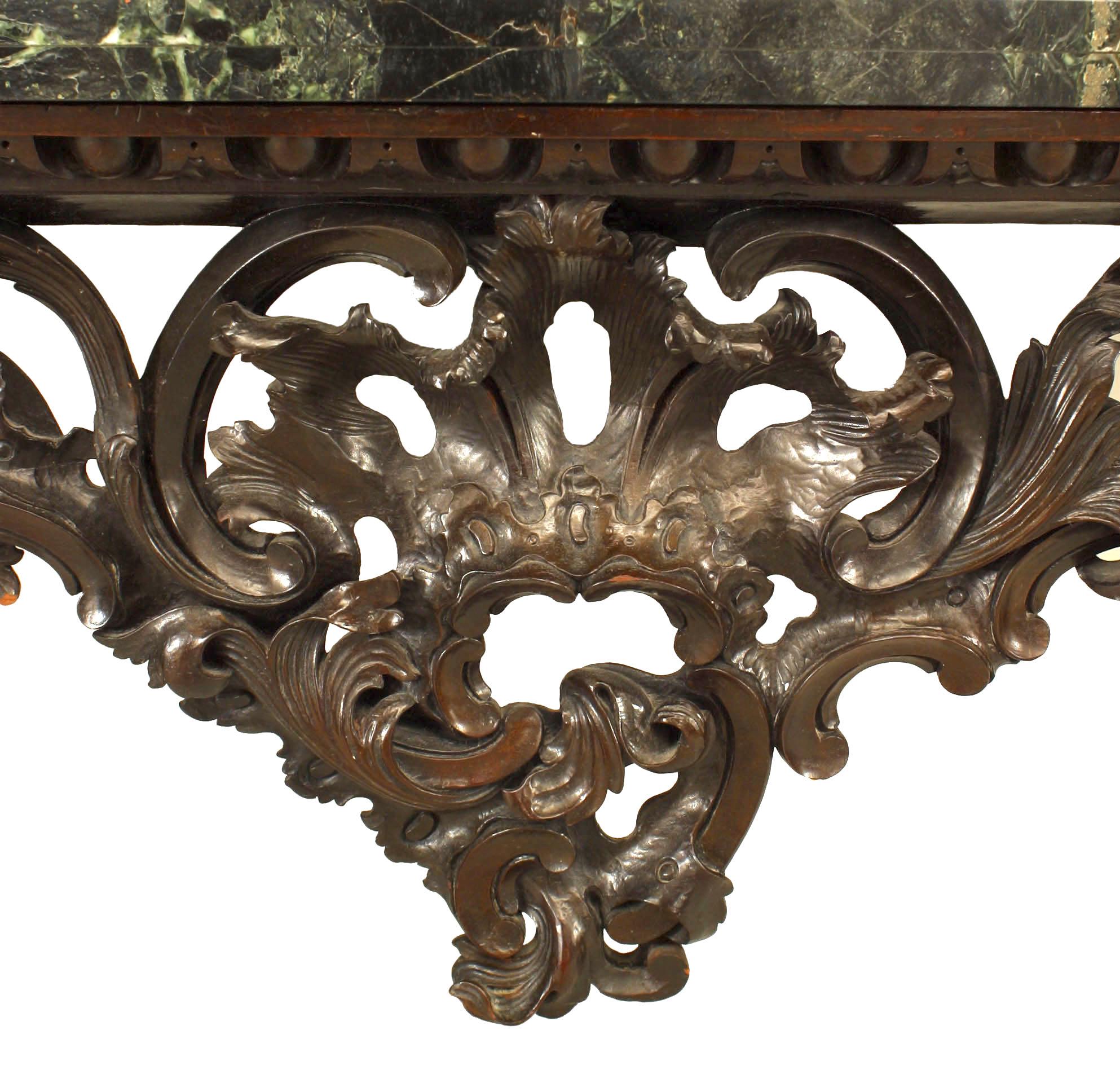 British English Georgian Mahogany and Marble Top Console Table For Sale