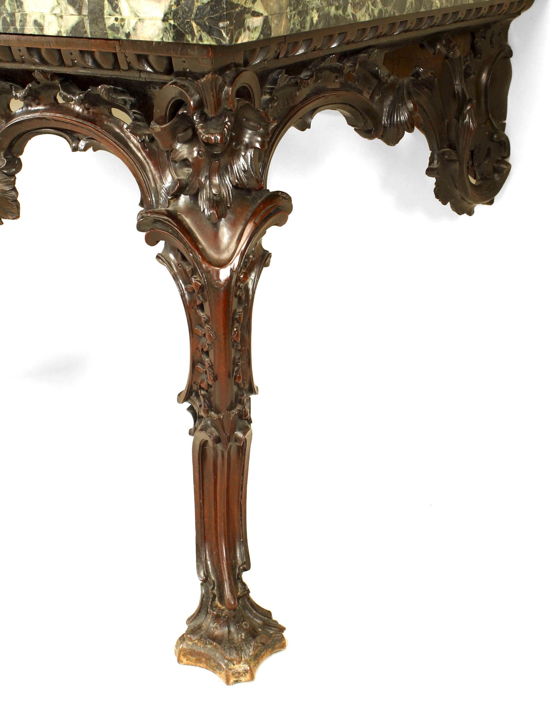 English Georgian Mahogany and Marble Top Console Table In Good Condition For Sale In New York, NY