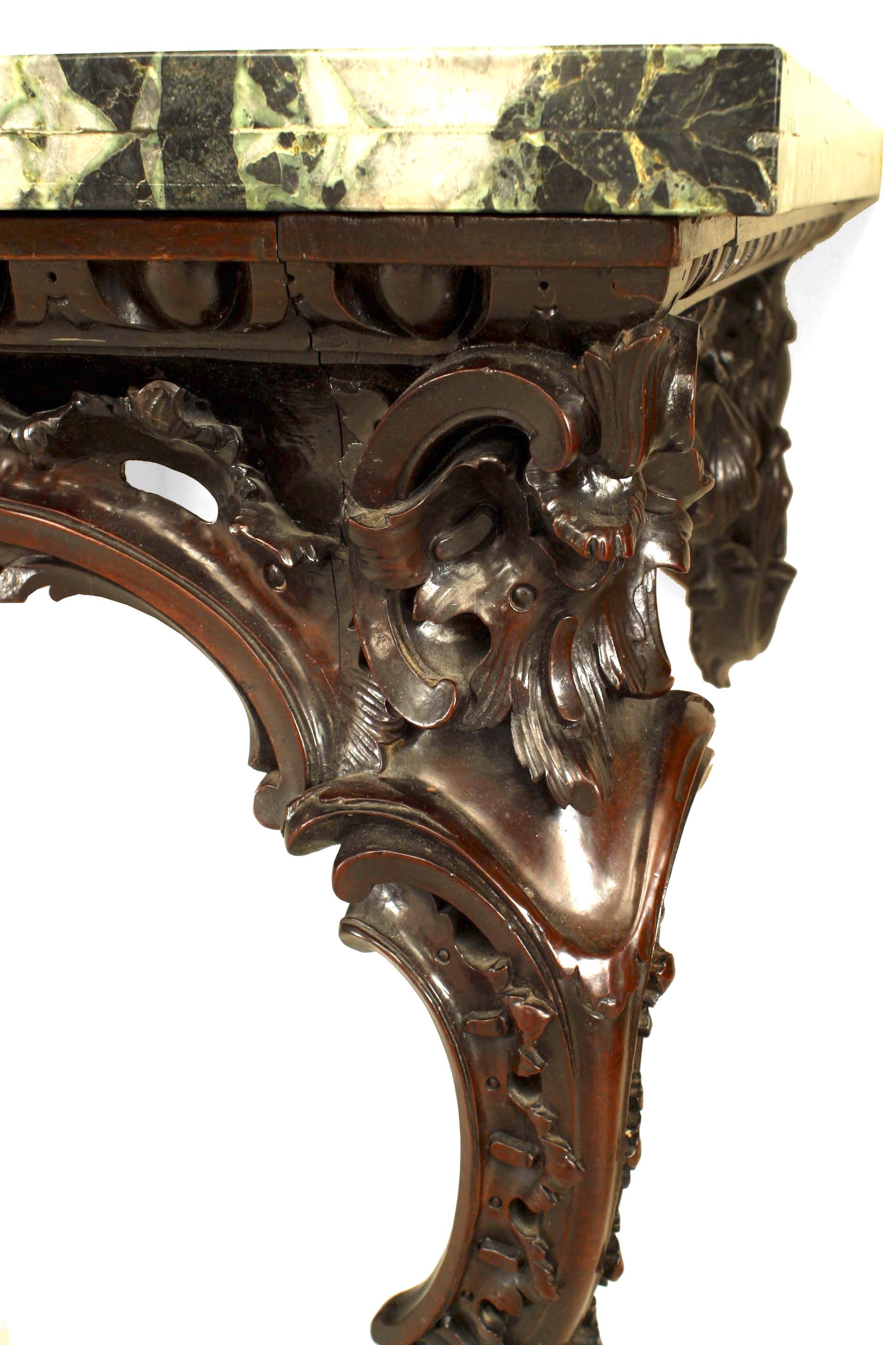 English Georgian Mahogany and Marble Top Console Table For Sale 1