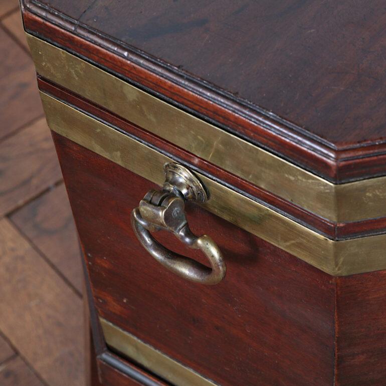 19th Century English Georgian Brass Bound Cellarette Wine Cooler