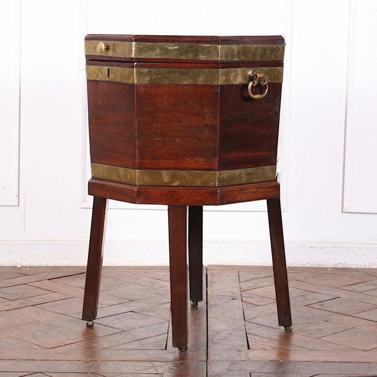 English Georgian Brass Bound Cellarette Wine Cooler 2