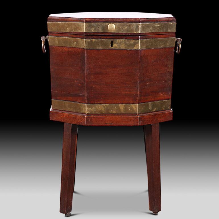 English Georgian Brass Bound Cellarette Wine Cooler 3