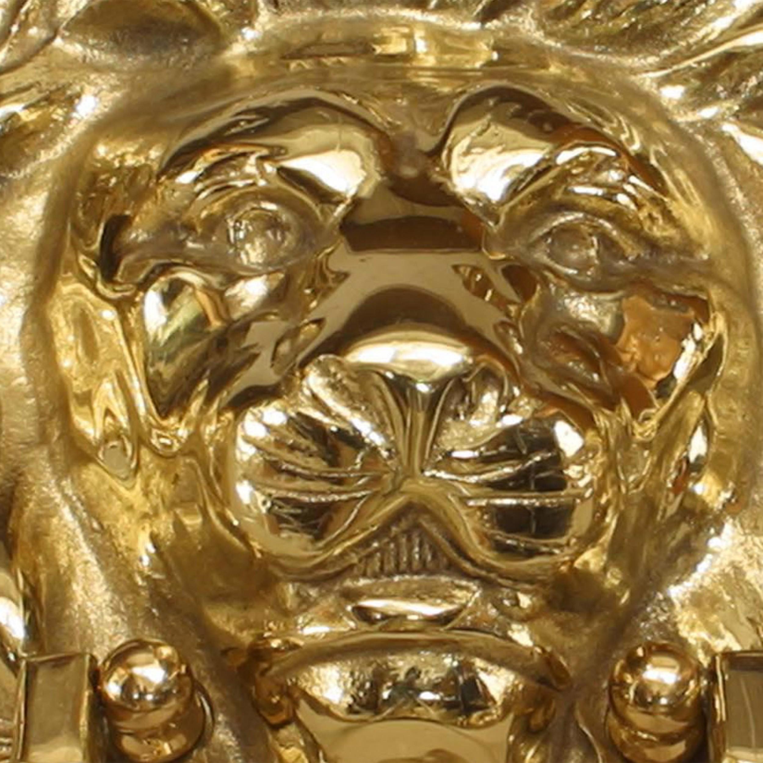 2 battenti in ottone a testa di leone in stile georgiano (moderno). (PREZZO OGNI)