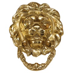 English Georgian Brass Lion Door Knockers
