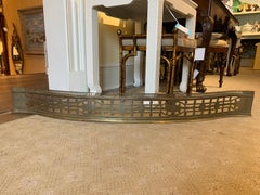 English Georgian Brass Serpentine Pierced Fireplace Fender, circa 1780-1820