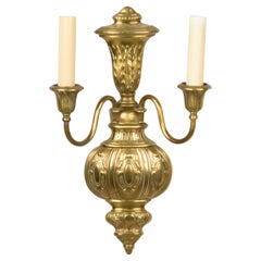 Applique vasiforme inglese in ottone georgiano