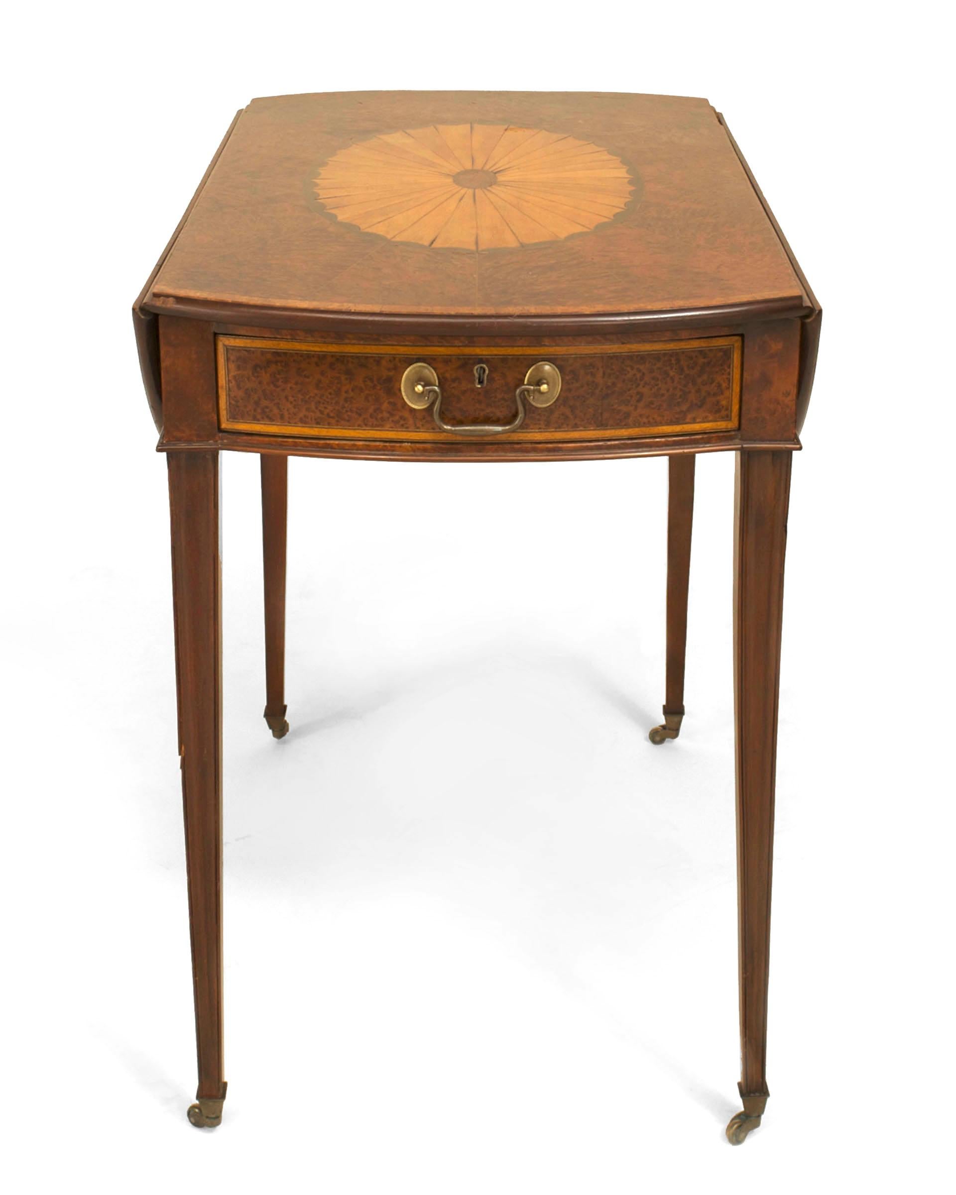 English Georgian Burl Wood Pembroke Table, 18th Century In Good Condition In New York, NY