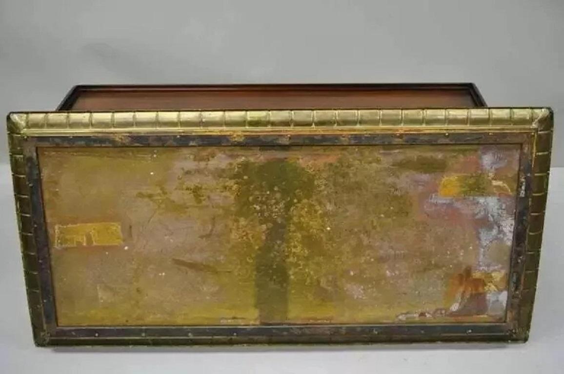 English Georgian Campaign Style Mahogany and Brass Butlers Tray Top Coffee Table 6