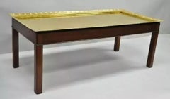 English Georgian Campaign Style Mahogany and Brass Butlers Tray Top Coffee Table