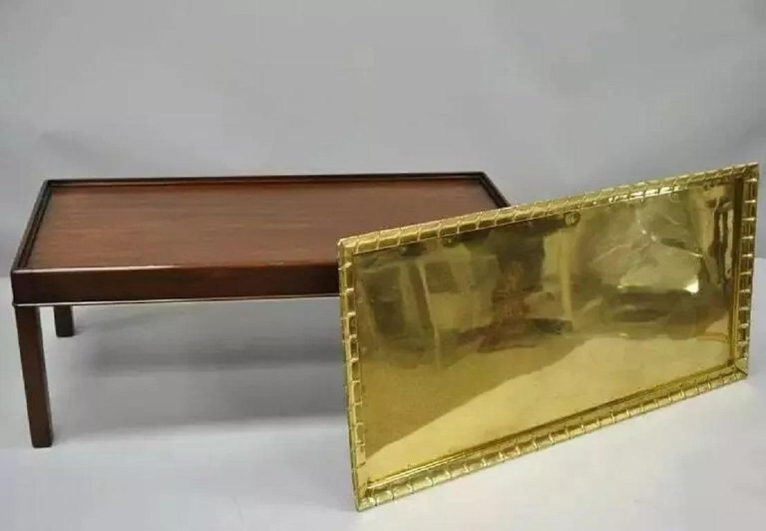 Unknown English Georgian Campaign Style Mahogany and Brass Butlers Tray Top Coffee Table