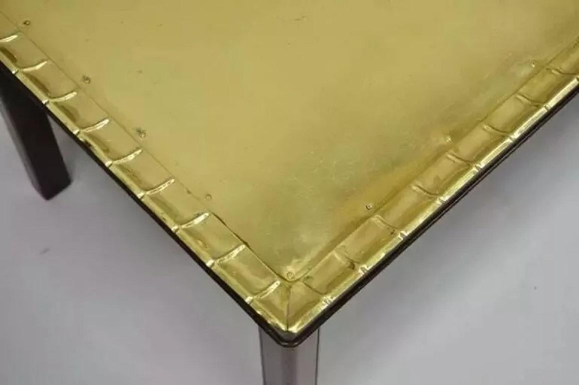 20th Century English Georgian Campaign Style Mahogany and Brass Butlers Tray Top Coffee Table