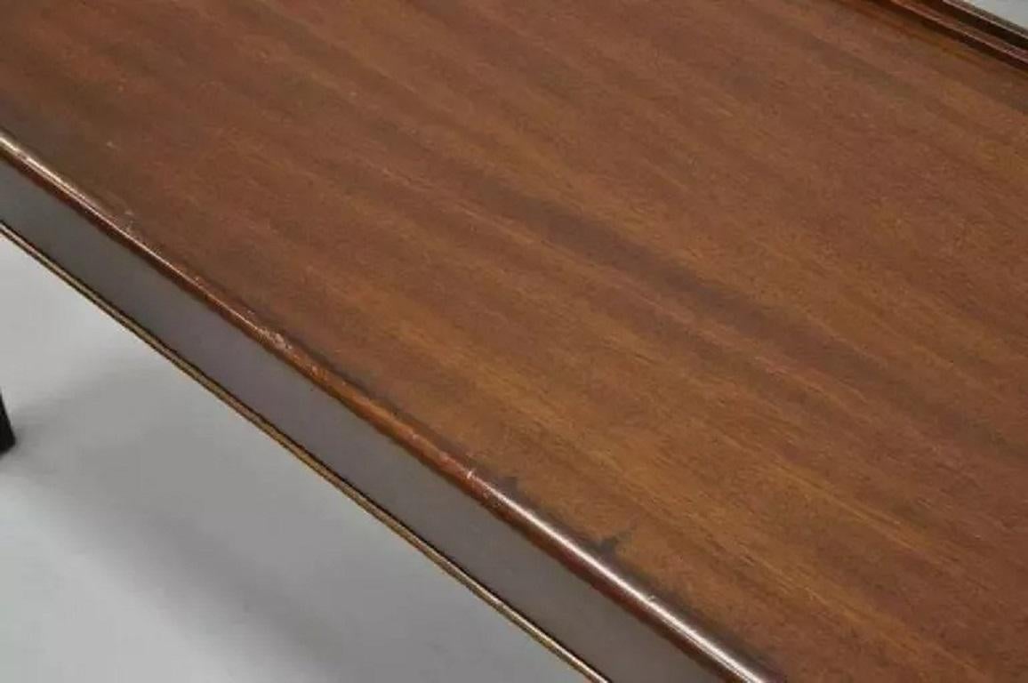 English Georgian Campaign Style Mahogany and Brass Butlers Tray Top Coffee Table 2