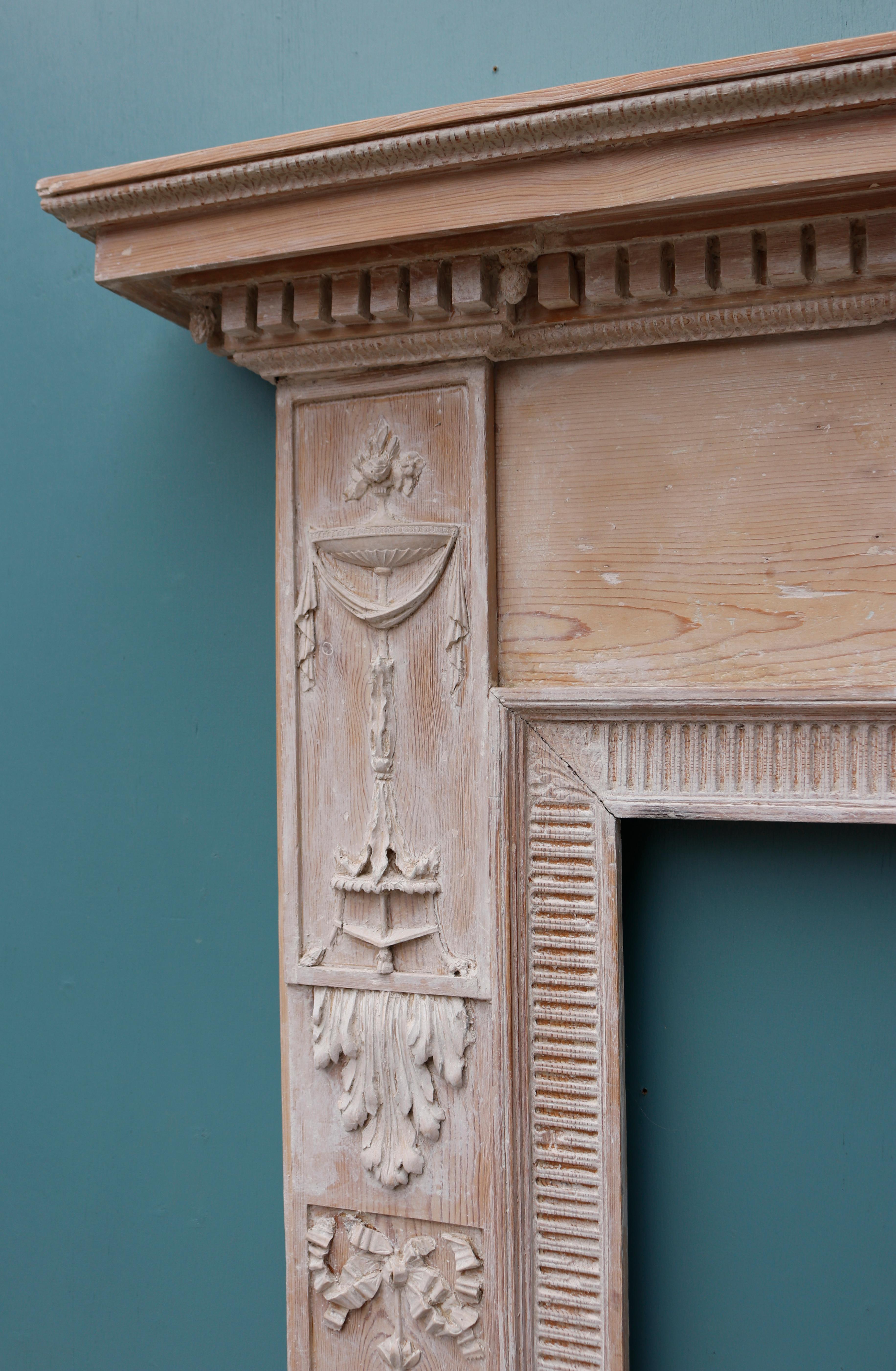 18th Century English Georgian Carved Fireplace Surround For Sale