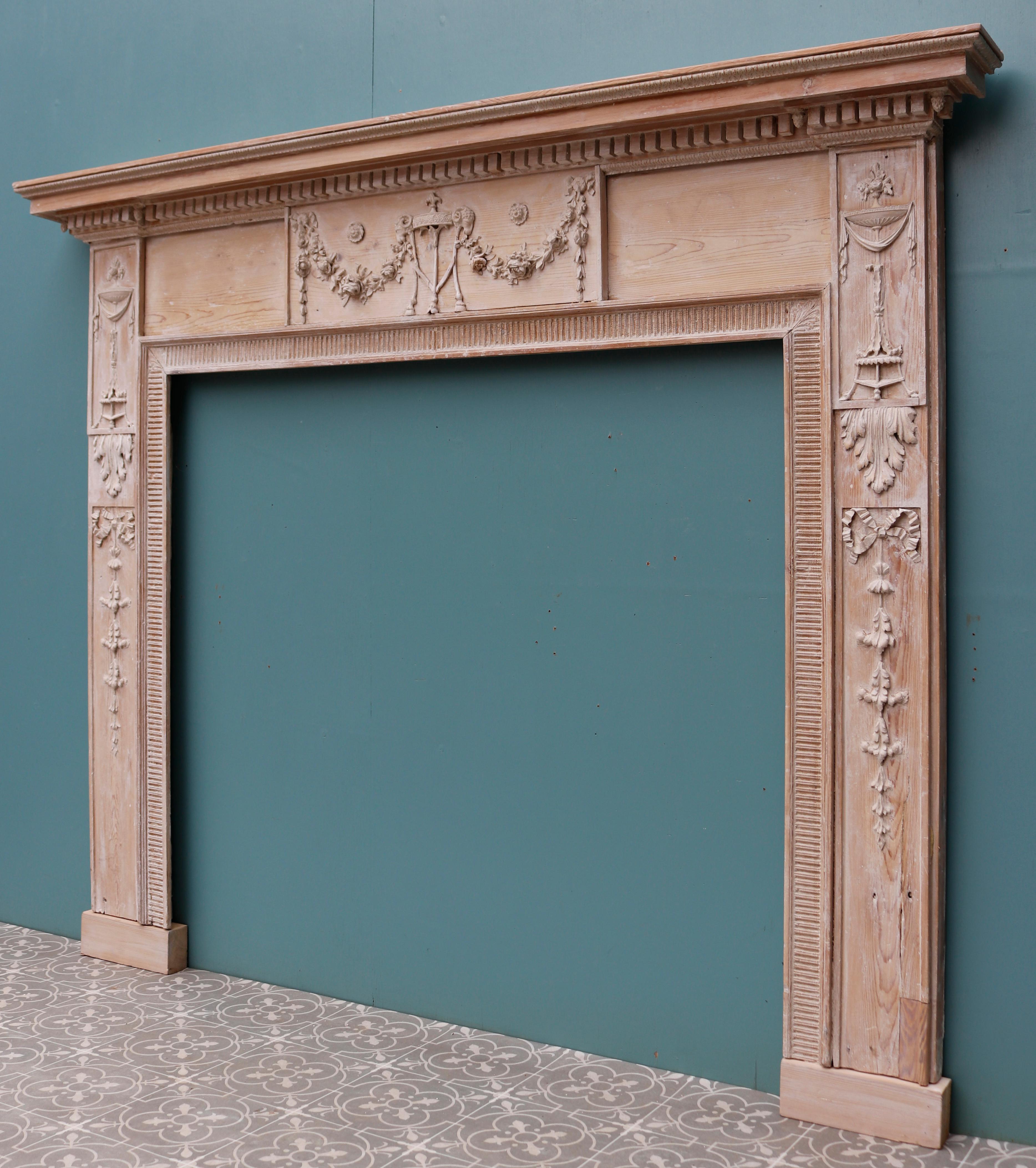 English Georgian Carved Fireplace Surround For Sale 1
