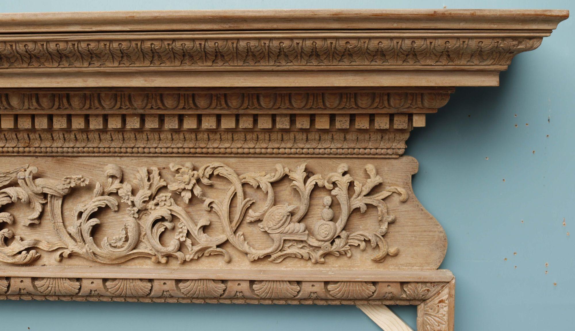 English Georgian Carved Pine Fire Surround For Sale 1