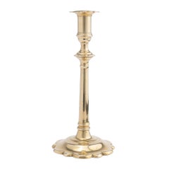 English Georgian cast brass candlestick, 1770