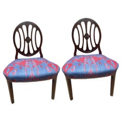 English Georgian Chairs in Ikat