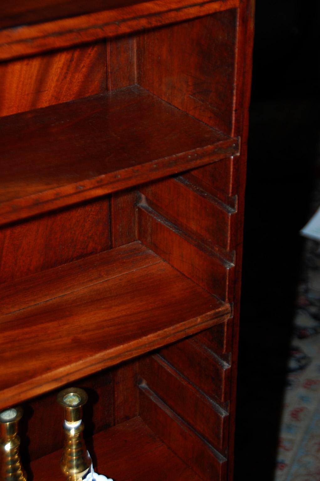 English Georgian Child's Mahogany Bookcase Adjustable Shelves, Lower Cabinet 1