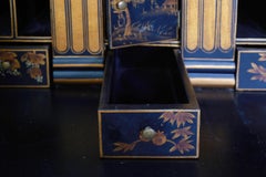 English Georgian Chinoiserie-Decorated Secretary Desk / Cabinet