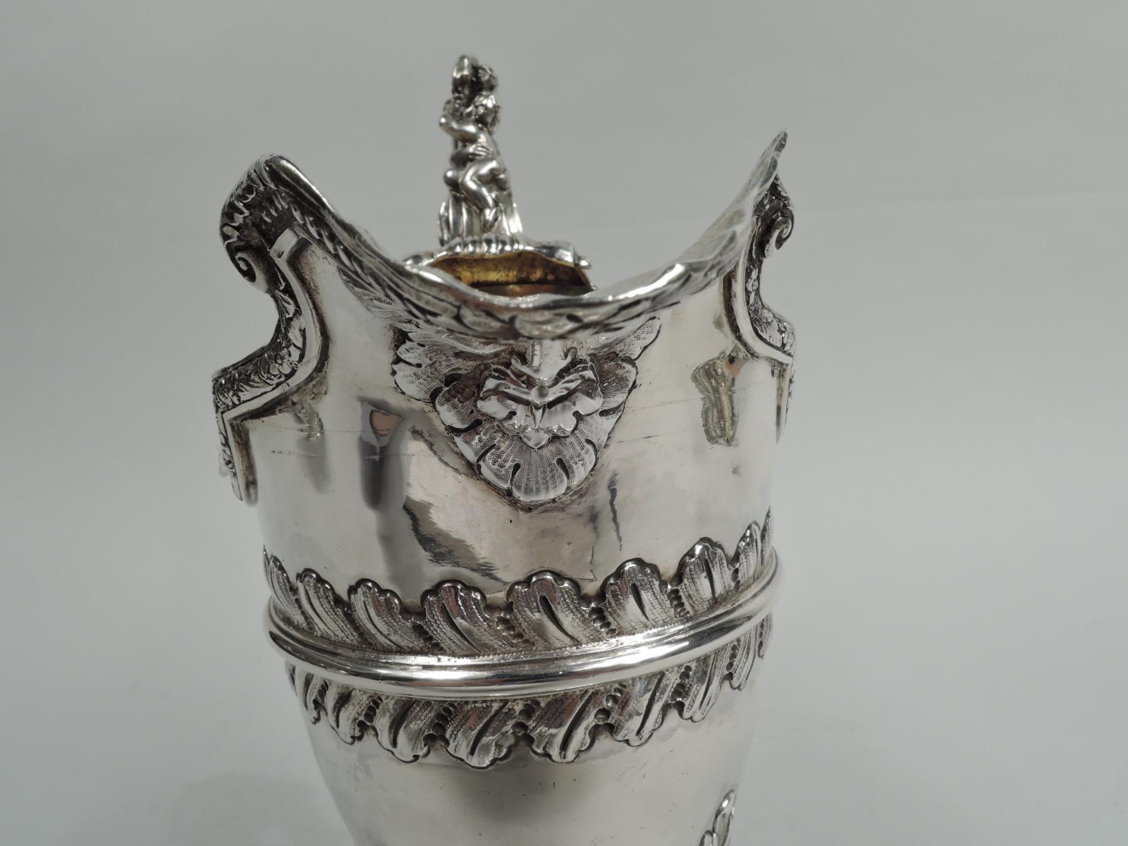 English Georgian Classical Sterling Silver Ewer, 18th Century For Sale 5