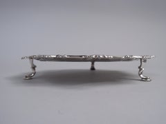 English Georgian Classical Sterling Silver Shell & Scroll Salver, 1772