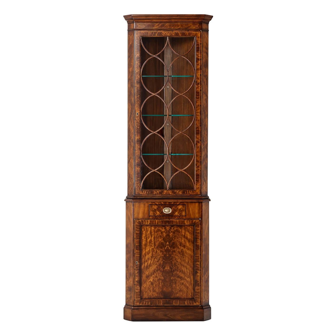 George III English Georgian Corner Cabinet For Sale