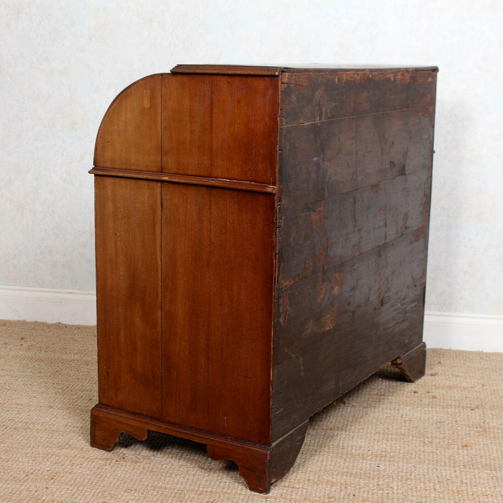 English Georgian Cylinder Bureau Writing Desk Chest For Sale 5