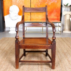 English Georgian Desk Chair Armchair Fruitwood Rustic