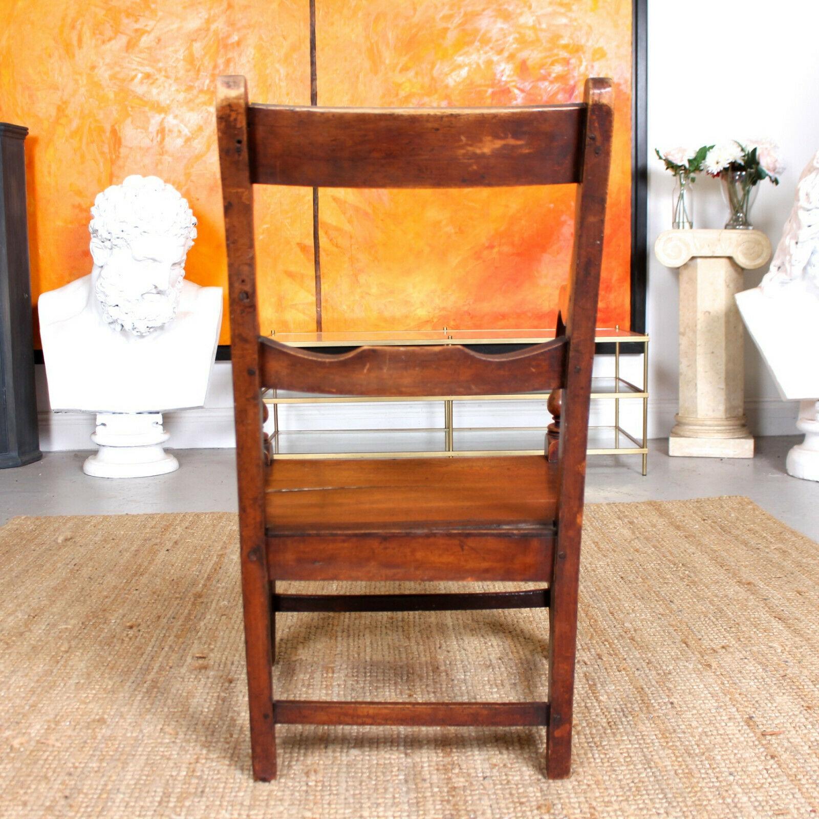 English Georgian Desk Chair Armchair Fruitwood Rustic For Sale 3